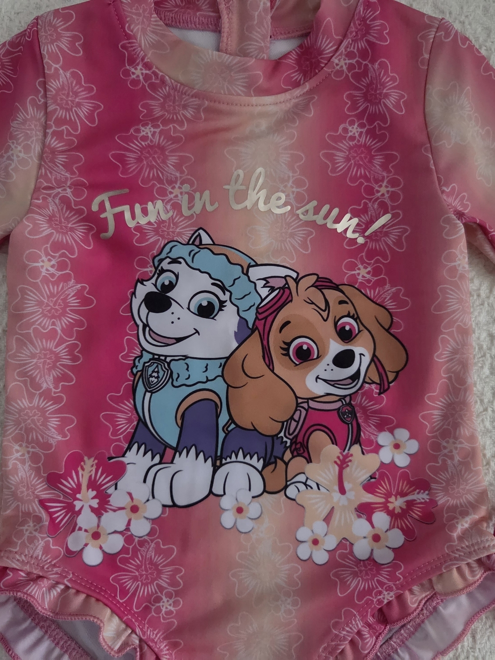 Nickelodeon Paw Patrol Girls Long Sleeve SPF 50+ Rashguard Swim Suit 2T